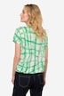 T-Shirt, oversized, Karoverlauf, Rundhals, Halbarm