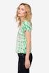 T-Shirt, oversized, Karoverlauf, Rundhals, Halbarm