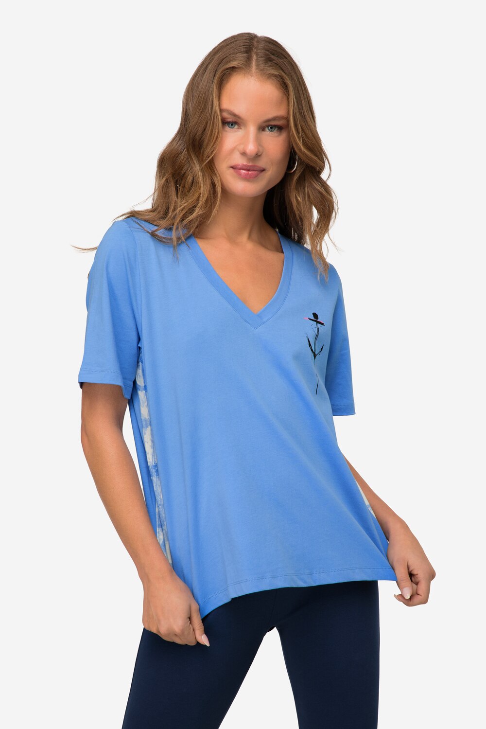 Große Größen T-Shirt, Damen, blau, Größe: L, Baumwolle, LAURASON