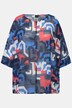 Kurtka z szyfonu, graficzny nadruk, oversized, rękaw 3/4