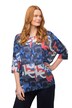 Šifonová bunda, grafický potisk, oversize, 3/4 rukávy