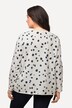 Bluza, kropki, z odkrytymi brzegami, okrągły dekolt, długi rękaw