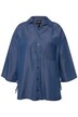 Lyocellová košilová halenka, džínový vzhled, výstřih do V, 3/4 rukávy