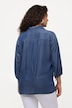 Blusa camisera de Lyocell, aspecto vaquero, escote en V, manga 3/4