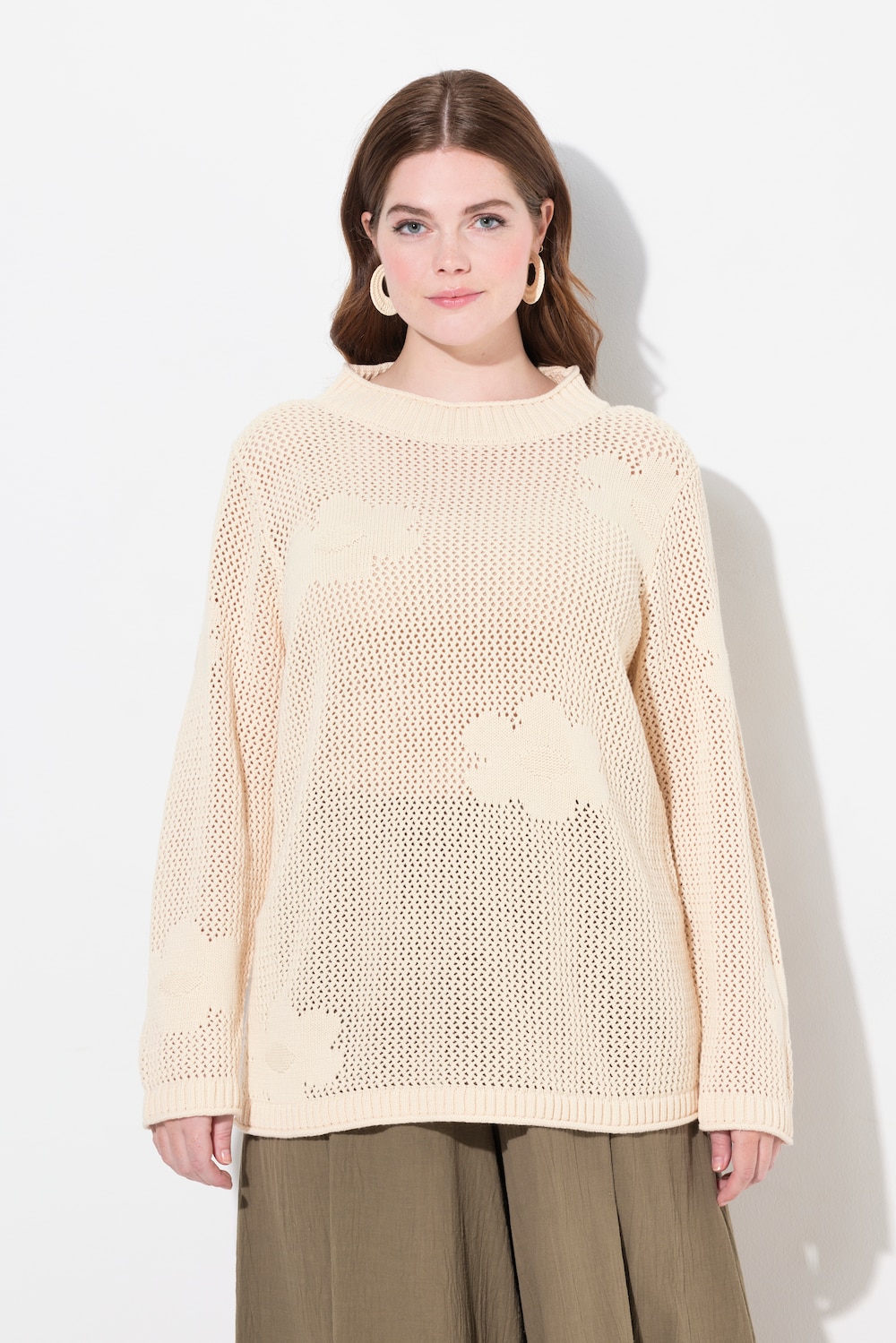 Große Größen Pullover, Damen, gelb, Größe: 54/56, Baumwolle, Ulla Popken