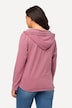 Bluza z kapturem, z odkrytymi ramionami, dekolt w szpic, z długim rękawem