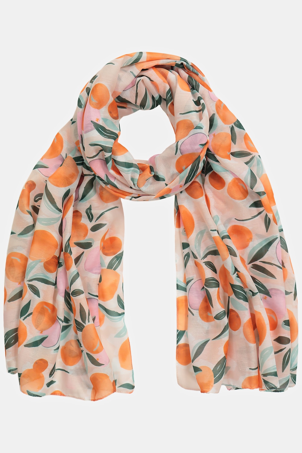Grandes tailles foulard à imprimé oranges, femmes, orange, taille: One Size, Polyester, Ulla Popken