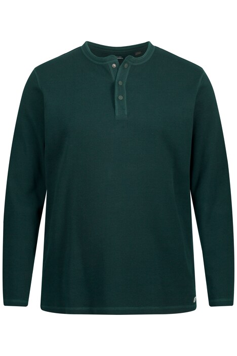 Henley, OEKO-TEX, dlouhé rukávy, vaflové piké, kulatý výstřih