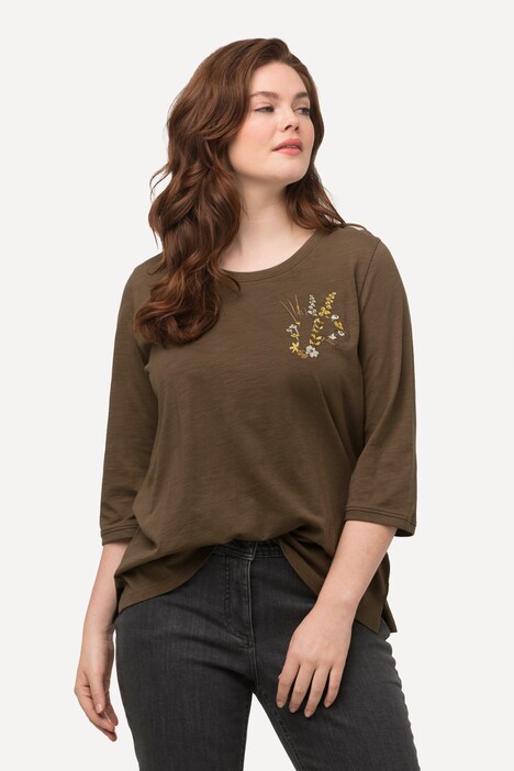 Grosy Embroidered Tops For Women Long Sleeve V Neck Plus Size Boho Mexican Style Blouse Peasant Tops Women T Shirts