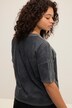 T-shirt, oversized, acid washed, XL print, halve mouwen
