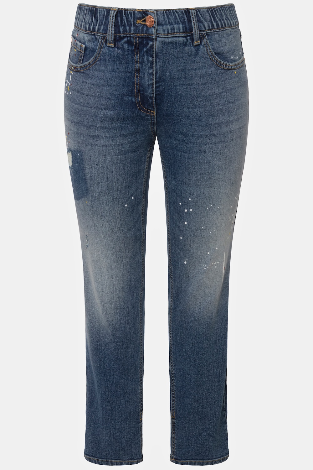 Stora storlekar Jeans Sarah med destroy-effekter, Dam, blå, storlek: 50, Bomull, Ulla Popken