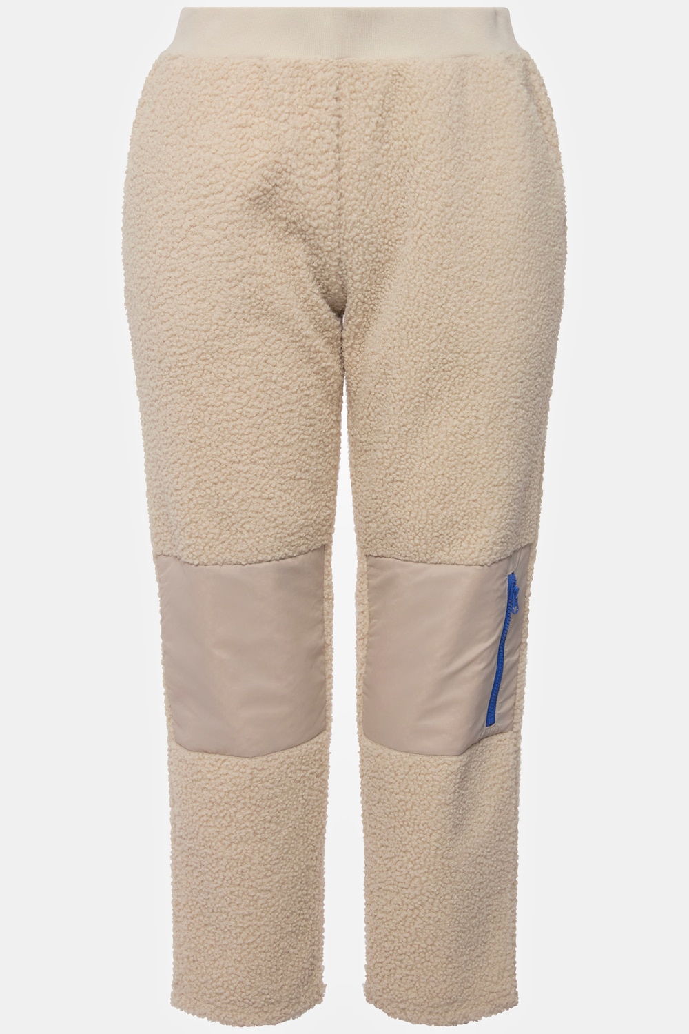 Stora storlekar Teddybyxa i mjukt och mysigt material med resårlinning och lappar på knäna, Dam, gul, storlek: 54/56, Polyester/Syntetfibrer/Elastan, Ulla Popken