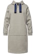 Teplákové šaty, A střih, kapuce, třpytivé pruhy, dlouhé rukávy