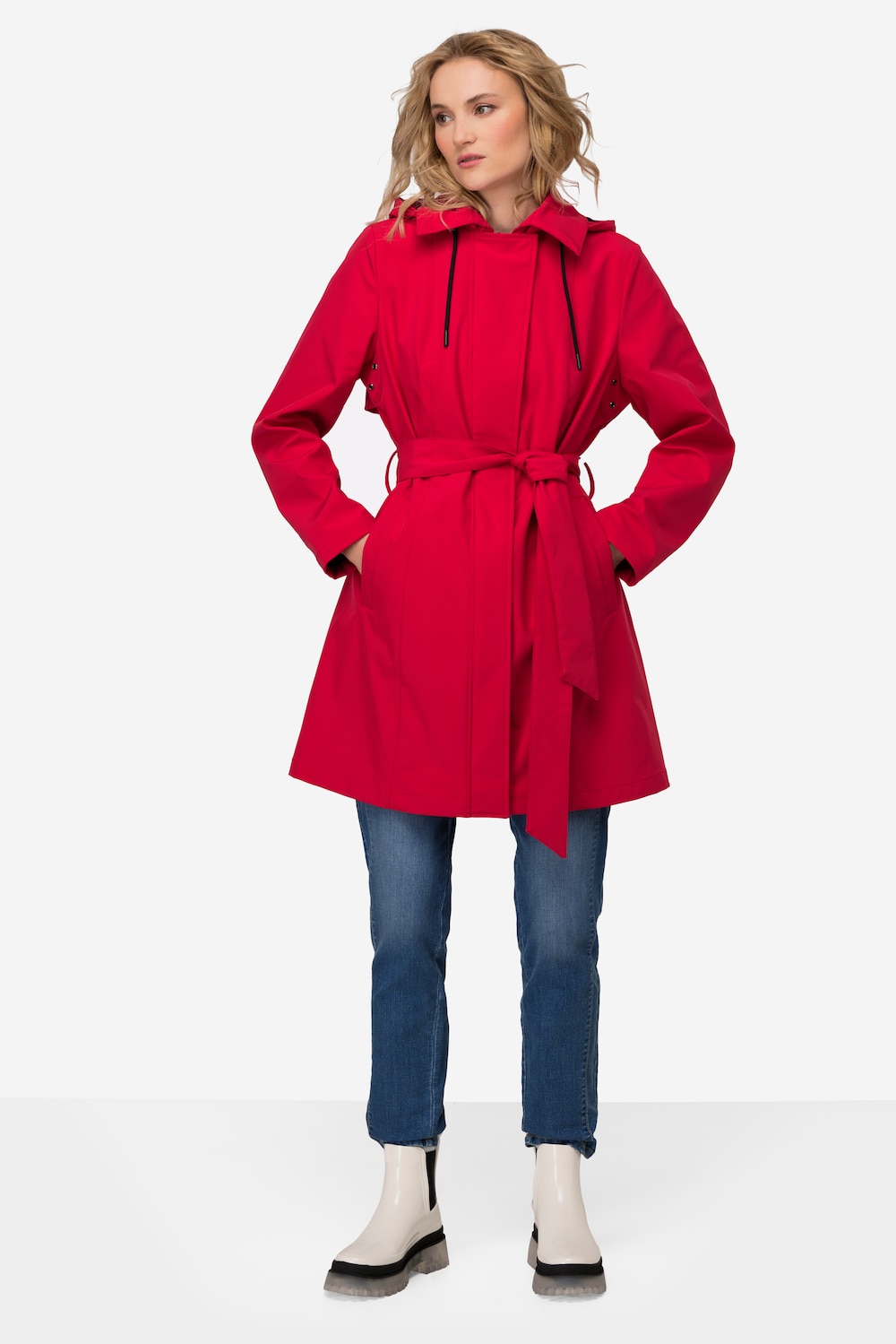 Thumbnail - Große Größen Trenchcoat, Damen, rot, Größe: XXL, Polyester, LAURASON
