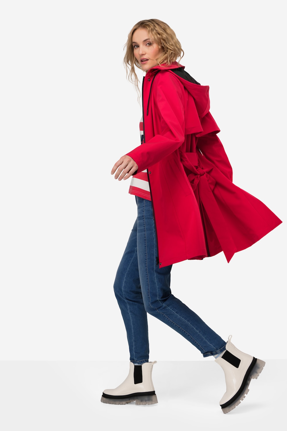 Große Größen Trenchcoat, Damen, rot, Größe: XL, Polyester, LAURASON