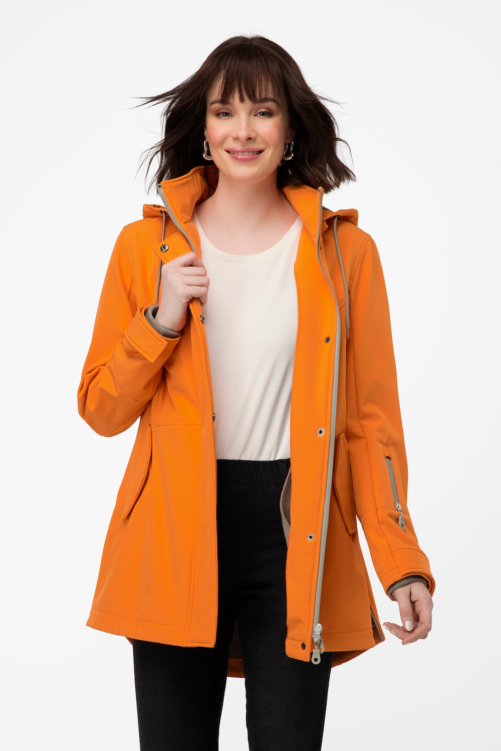 Große Größen Softshell-Jacke, Damen, orange, Größe: L, Polyester, LAURASON