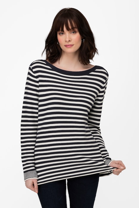 Striped Boat Neck Sweater