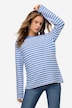 Pullover, Feinstrick, Ringel, U-Boot-Ausschnitt, Langarm