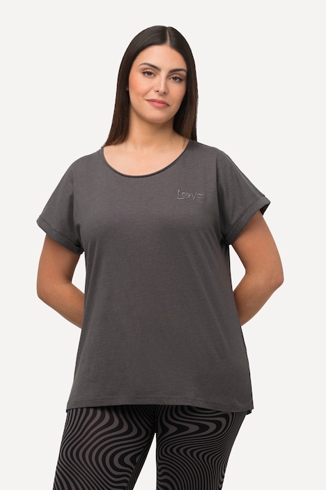 LOVE Embroidered Short Sleeve Scoop Neck Tee