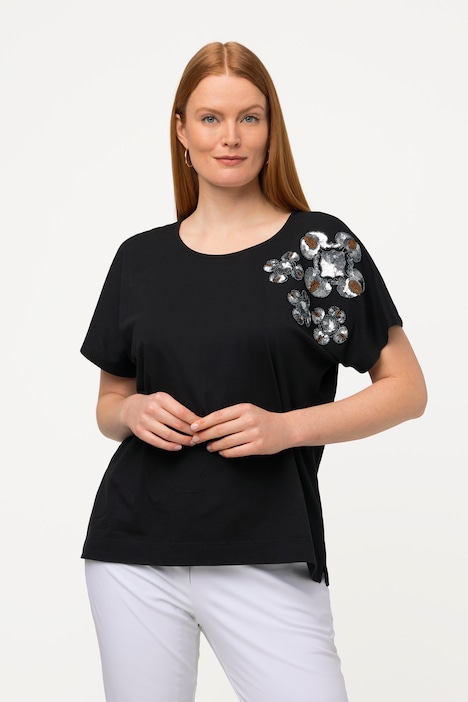 Sequin Beaded Short Sleeve Tee | T-Shirts | Knit Tops & Tees