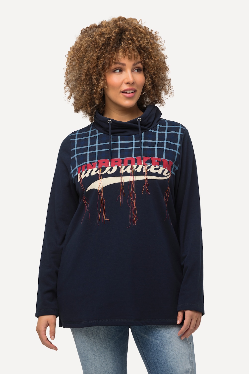 Große Größen Sweatshirt, Damen, blau, Größe: 50/52, Baumwolle/Polyester, Ulla Popken