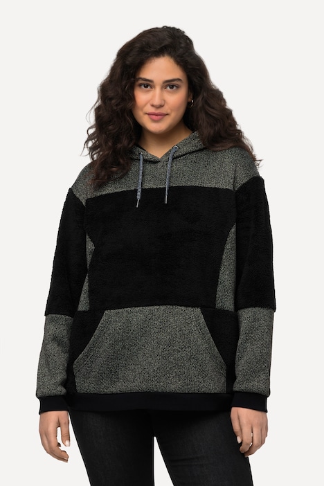 Teddy Fleece Mixed Texture Hoodie | Sweatshirt Jackets | Sweatshirts