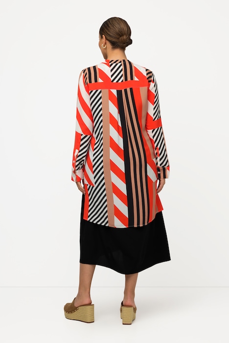 Mixed Stripe Button Down Tunic Dress | Tunics | Blouses