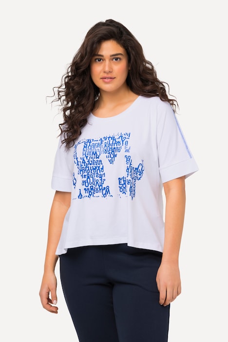T-shirt manches longues avec encolure zippée et imprimé fleuri