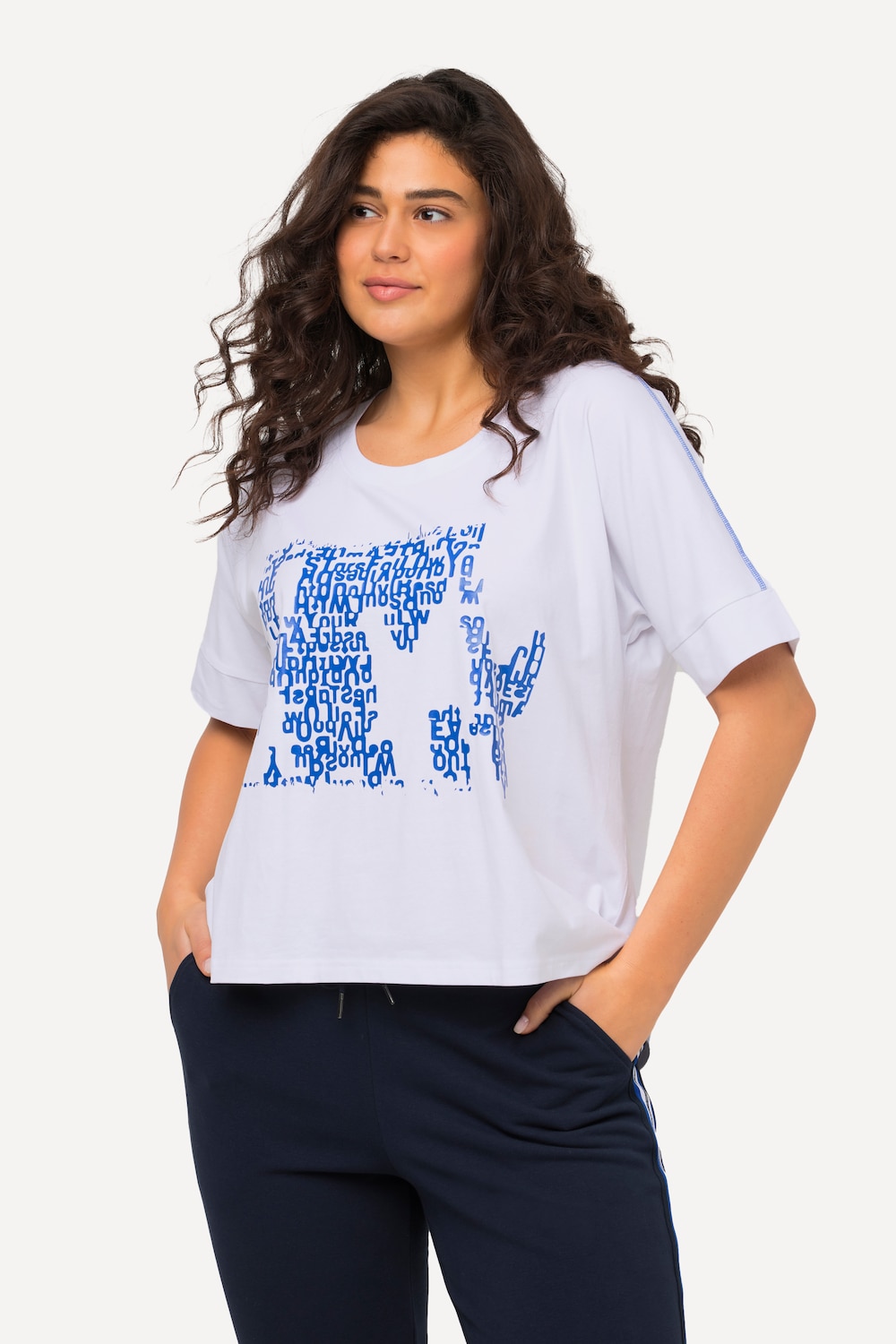 Große Größen T-Shirt, Damen, weiß, Größe: 50/52, Baumwolle, Ulla Popken