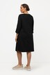 Dresowa sukienka midi, łódkowy dekolt, suwak, rękaw 3/4