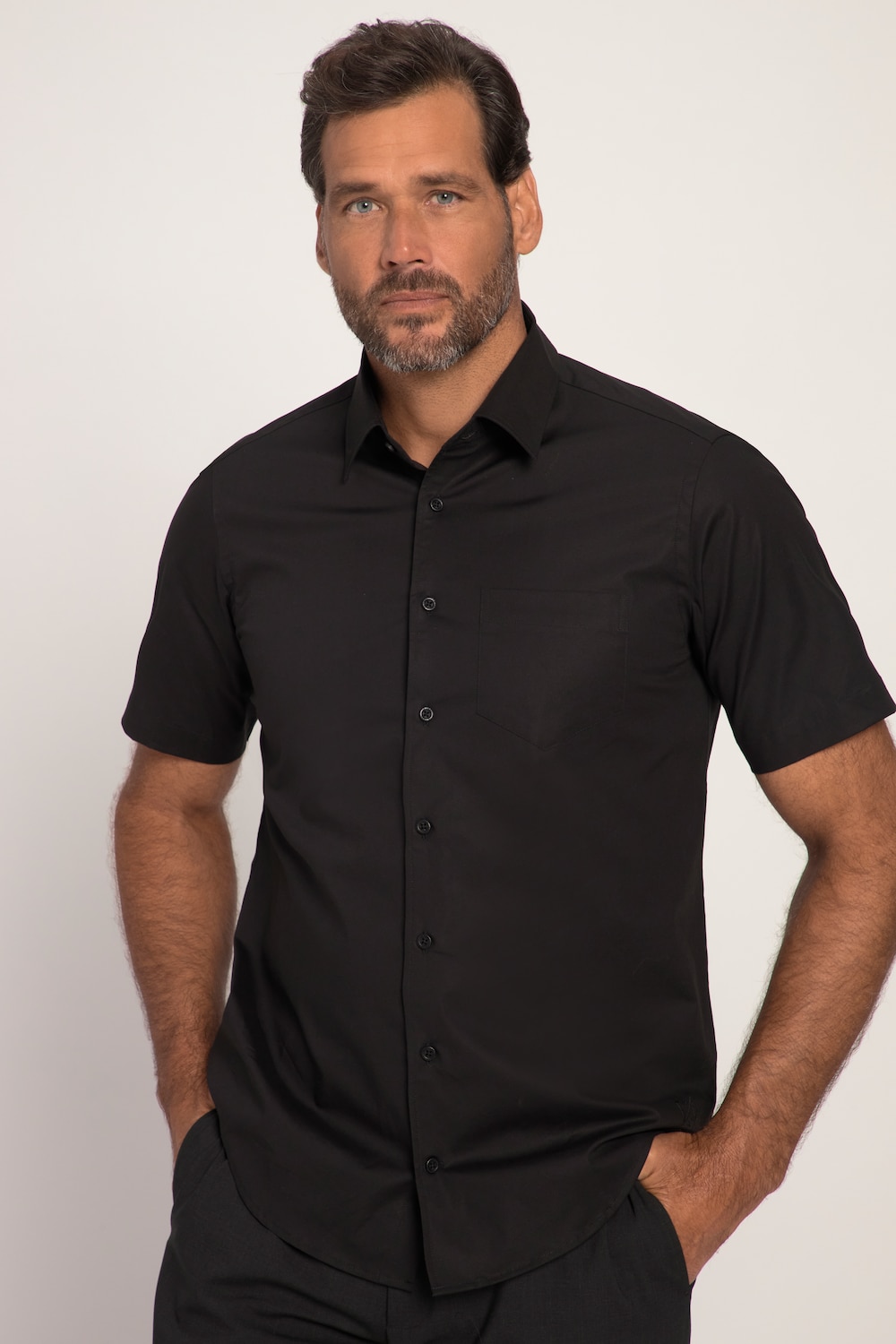Grote Maten Overhemd, Heren, zwart, Maat: 6XL, Katoen, JP1880