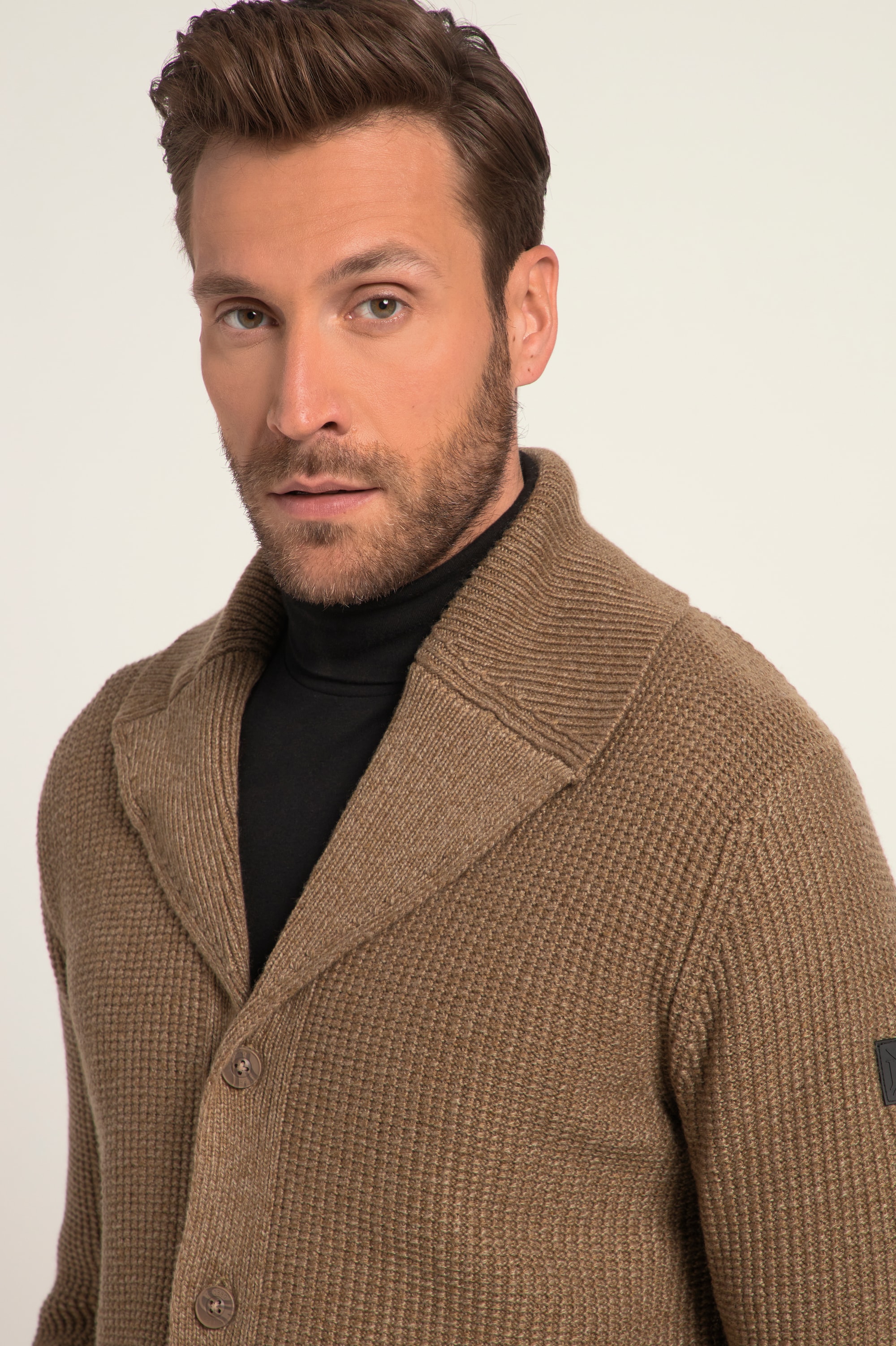 JP 1880 Herren große Größen Strickjacke Wollmix Schalkragen Knopfleiste 820241