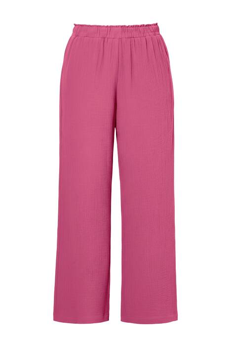 Mušelínové kalhoty, široké nohavice, mušelín, elastický pas