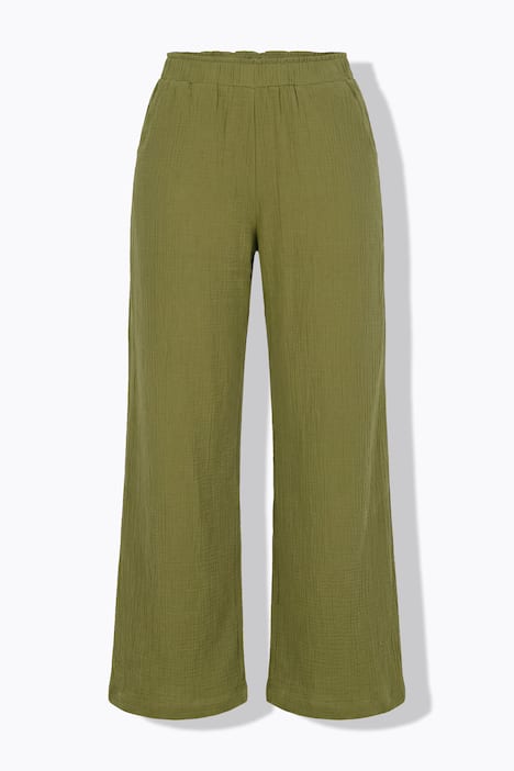 Hose, wide Legs, Musselin, Elastikbund