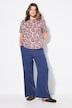 Broek, wijde pijpen, mousseline, elastische tailleband