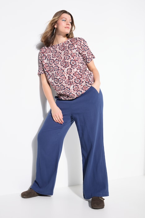 Wide Leg Muslin Palazzo Pants