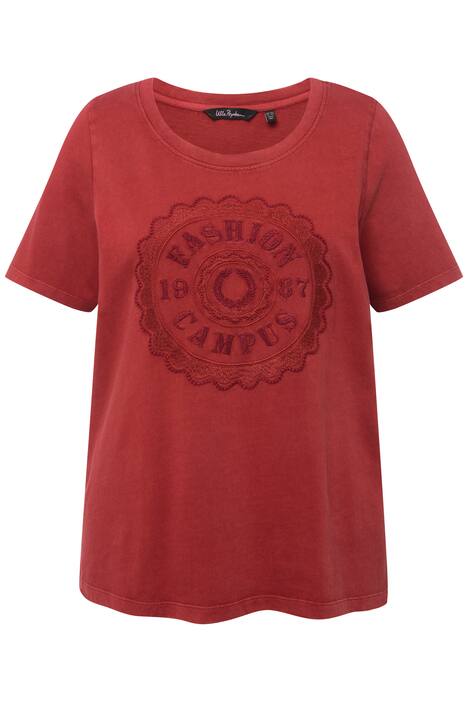 Tričko, výšivka College, kulatý výstřih, krátké rukávy