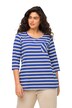 Tričko, pruhy, náprsní kapsa, A střih, kulatý výstřih, 3/4 rukávy