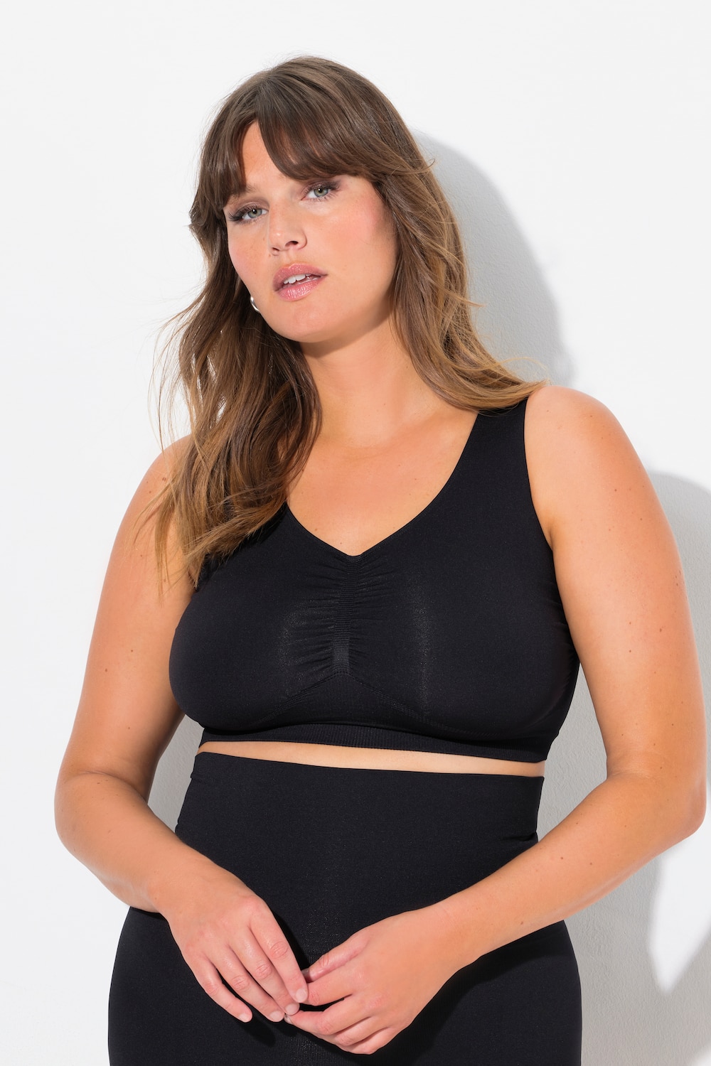 Große Größen Shaping-Bustier, Damen, schwarz, Größe: 46/48, Synthetische Fasern/Elasthan, Ulla Popken