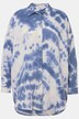 Bluzka z muślinu, oversize, nadruk batikowy, kołnierzyk koszulowy, długi rękaw