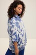 Bluzka z muślinu, oversize, nadruk batikowy, kołnierzyk koszulowy, długi rękaw