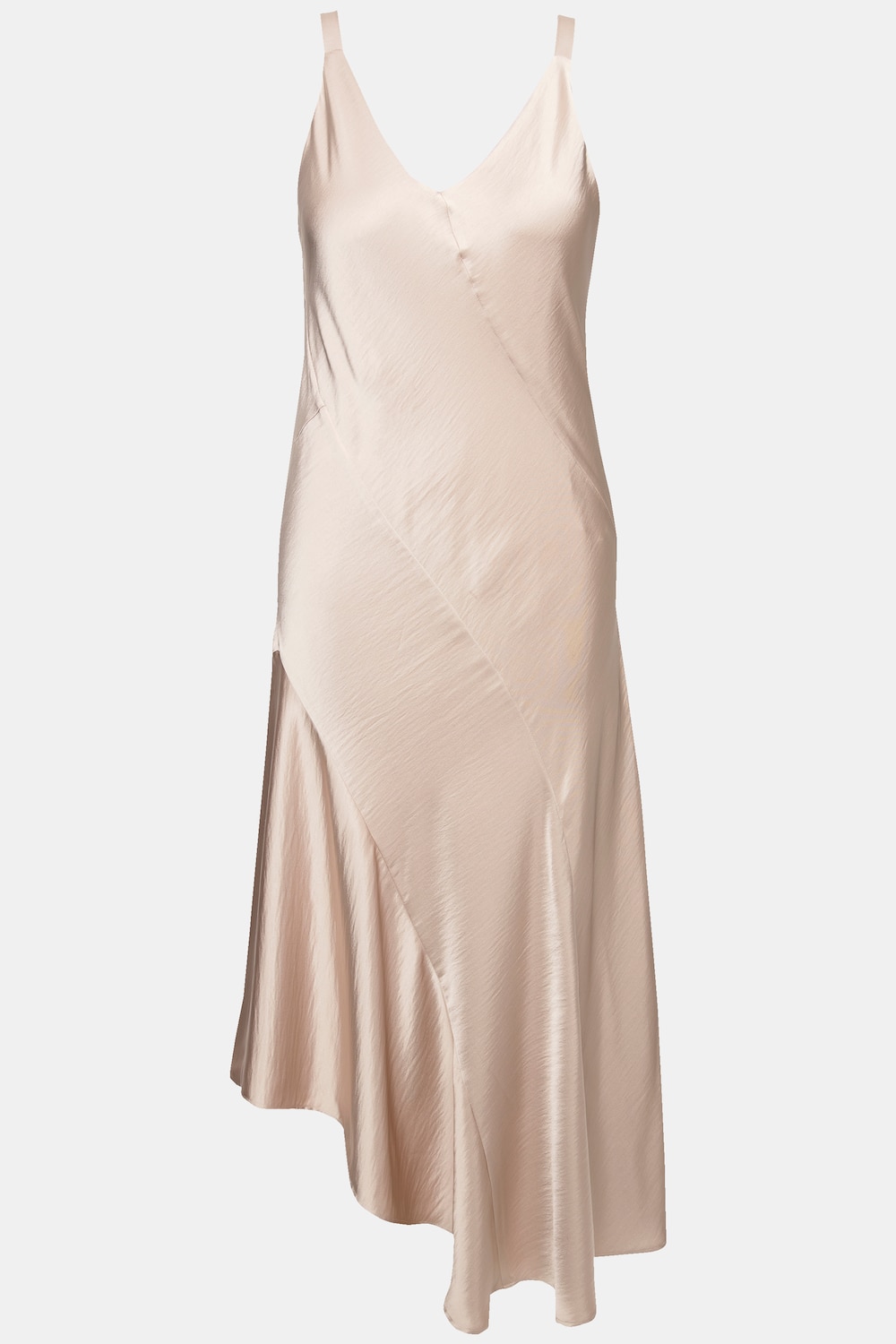 Stora storlekar Maxiklänning i satin, Dam, beige, storlek: 58/60, Polyester, Ulla Popken