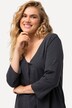 Bluzka, dżersej z przędzy slub, drapowany dekolt, rękaw 3/4