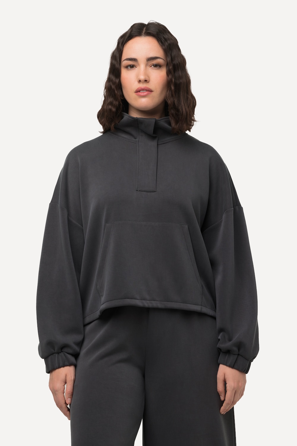 Große Größen Sweatshirt, Damen, grau, Größe: 50/52, Synthetische Fasern/Polyester, Ulla Popken