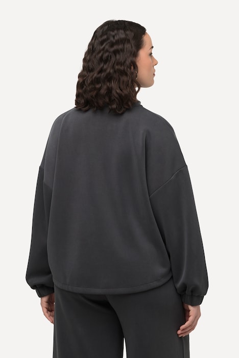 Troyer Collar Oversized Long Sleeve Sweatshirt | all Sweatshirts ...