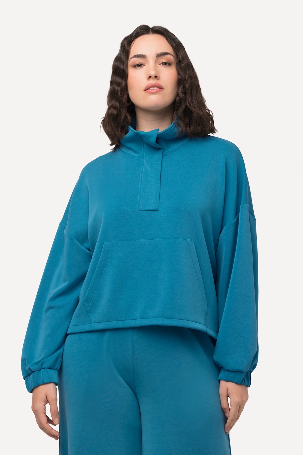Thumbnail - Große Größen Sweatshirt, Damen, blau, Größe: 50/52, Synthetische Fasern/Polyester, Ulla Popken