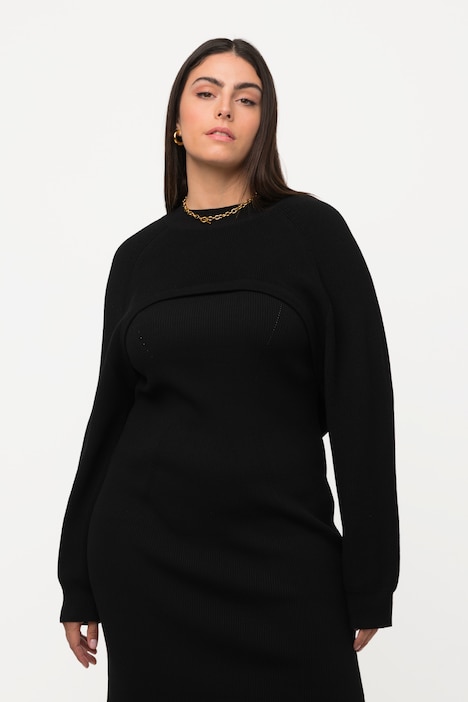 Black Knitted Super Cropped Sweater, Knitwear