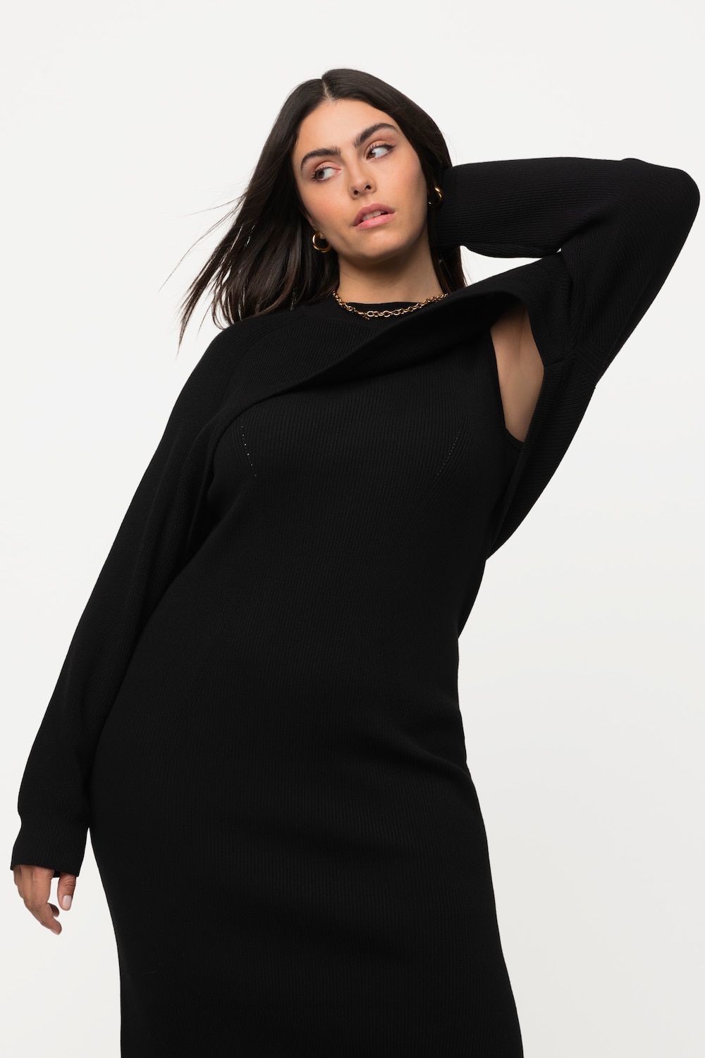 Große Größen Pullover, Damen, schwarz, Größe: 46/48, Viskose/Polyester, Ulla Popken