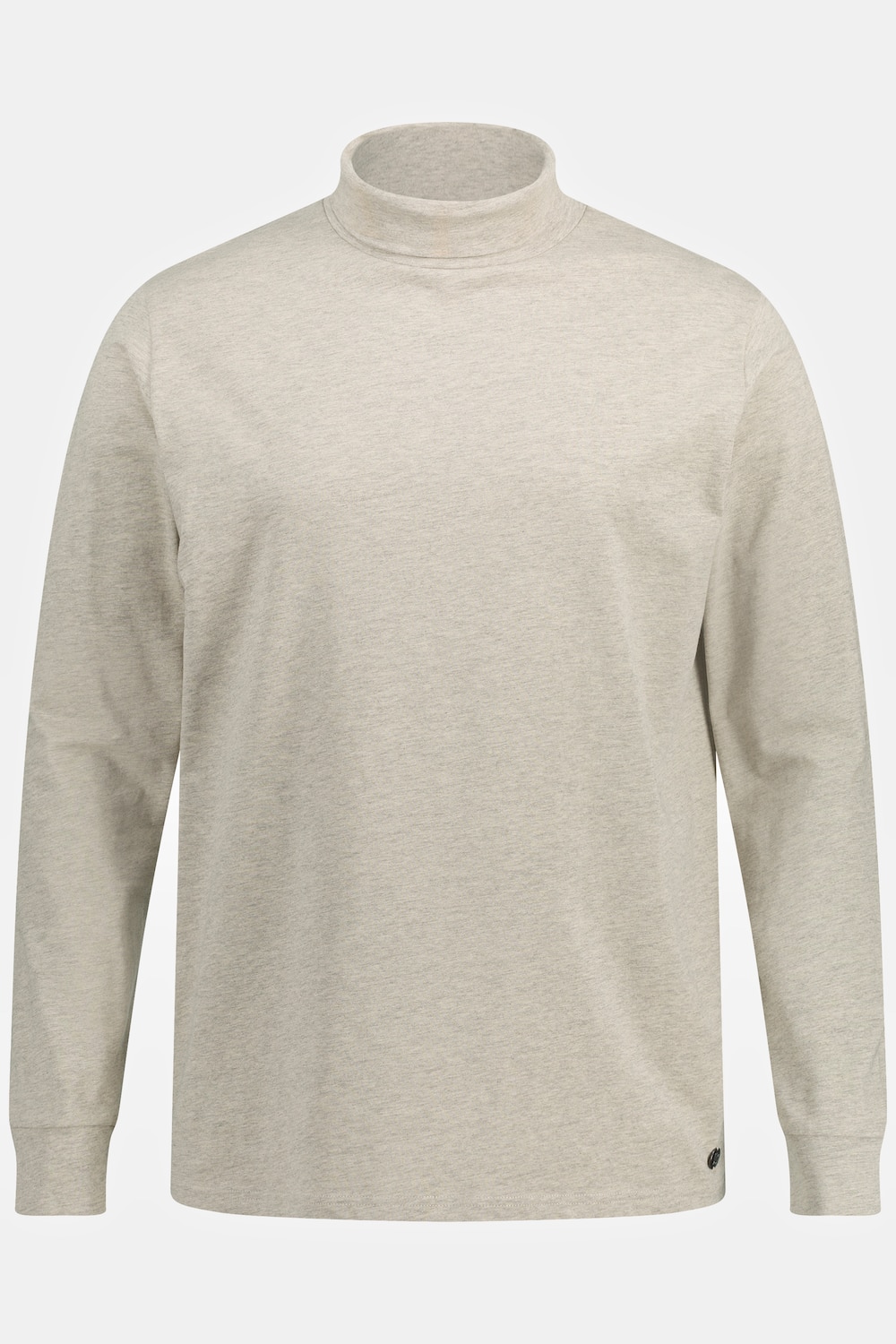 Langarmshirt, Rollkragen, Melange-Jersey
