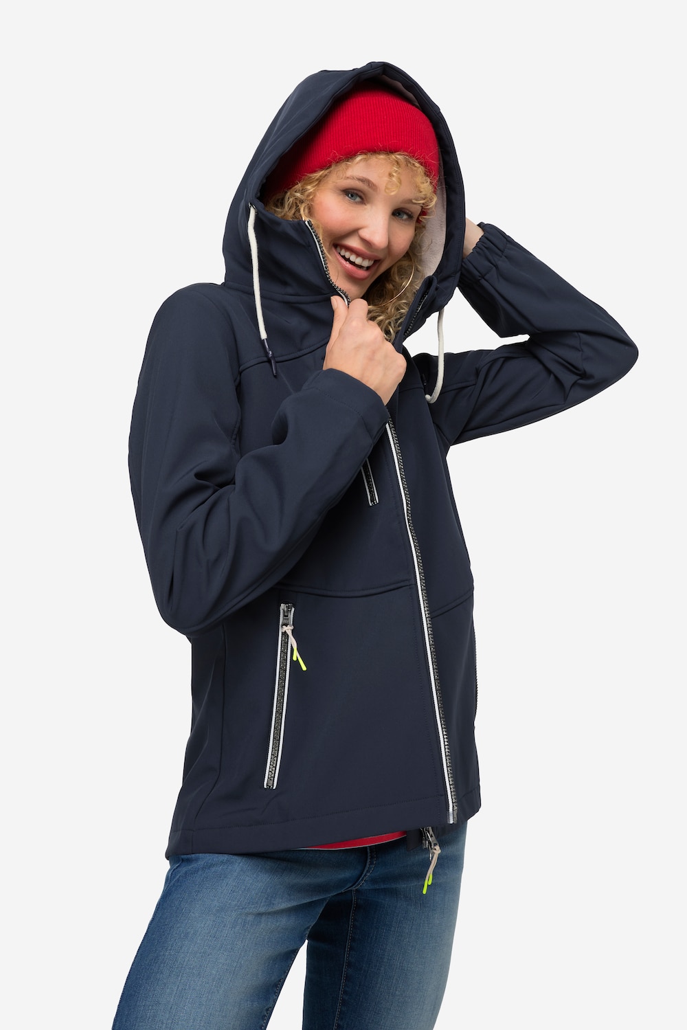 Große Größen Softshell-Jacke, Damen, blau, Größe: L, Polyester, LAURASON